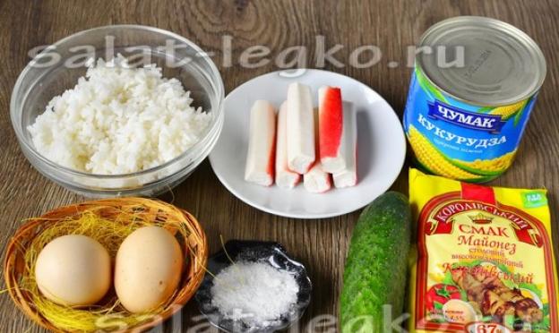 Крабовый салат с кукурузой — очень вкусные классические рецепты Рецепт без риса с пекинской капустой